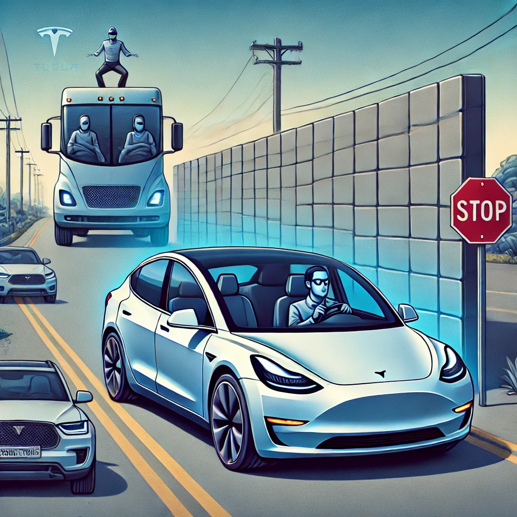 Conduite autonome Tesla : un faux mur qui sème le doute