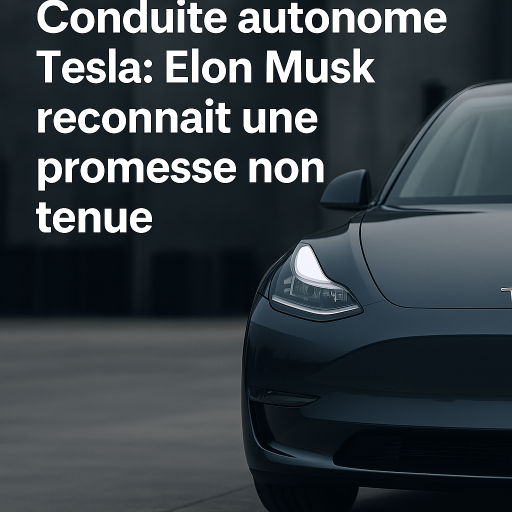 Conduite autonome Tesla : Elon Musk reconnaît une promesse non tenue