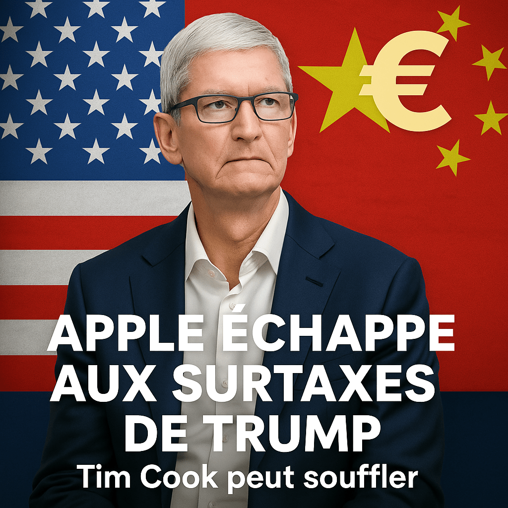 📱 Apple échappe aux surtaxes de Trump : Tim Cook peut&nbsp;souffler
