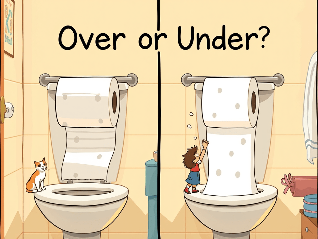 Le Grand Débat du Papier Toilettes : Par- dessus ou Par-dessous ?